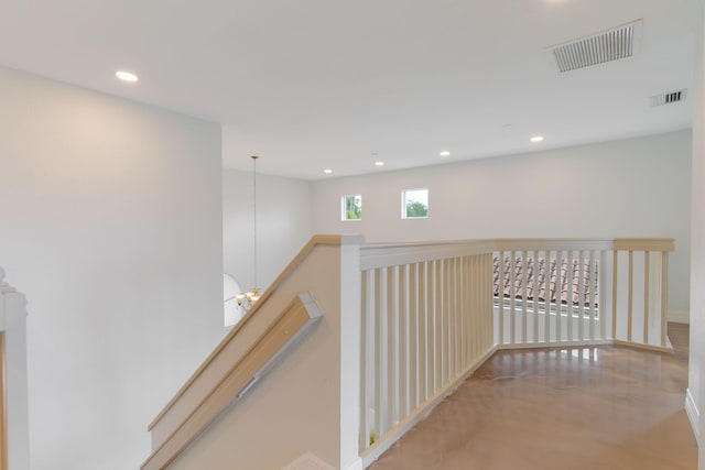 1026 Center Stone Ln, Riviera Beach, FL 33404 - corridor with an upstairs landing, recessed lighting, and wood finished floors
