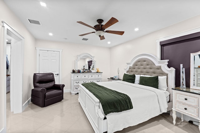936 Upland Rd, West Palm Beach, FL 33401 - bedroom featuring recessed lighting, ceiling fan, and baseboards