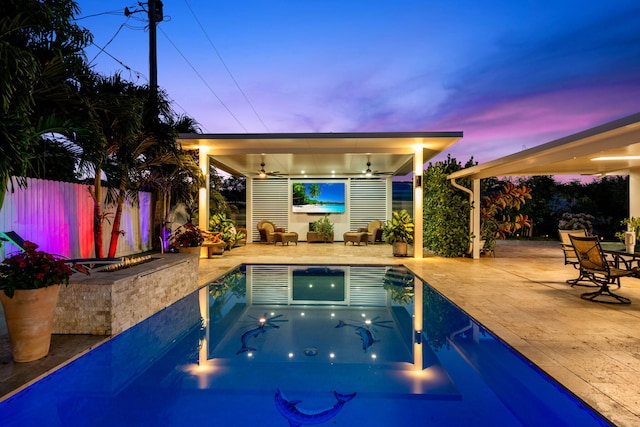 936 Upland Rd, West Palm Beach, FL 33401 - view of pool with a patio area and a ceiling fan