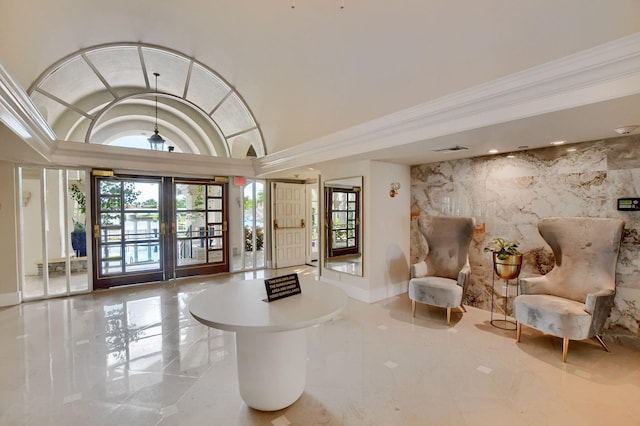 2373 NW 25th Way, Boca Raton, FL 33434 - lobby featuring ornamental molding and lofted ceiling