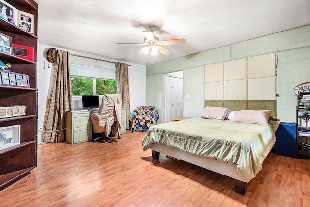 8330 NW 23rd St, Pembroke Pines, FL 33024 - bedroom with wood finished floors and ceiling fan