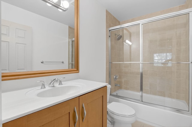 3131 Clint Moore Rd Unit 206, Boca Raton, FL 33496 - bathroom featuring vanity, toilet, and shower / bath combination with glass door
