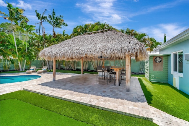 1220 N Swinton Ave, Delray Beach, FL 33444 - fenced backyard with a gazebo and a patio area