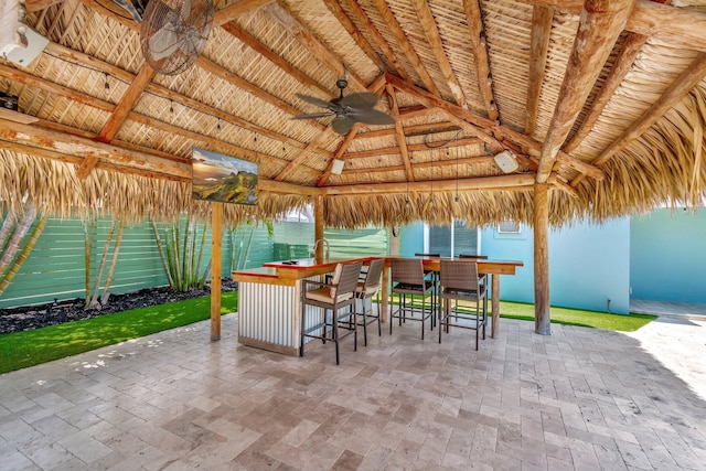 1220 N Swinton Ave, Delray Beach, FL 33444 - view of patio / terrace featuring a gazebo and ceiling fan