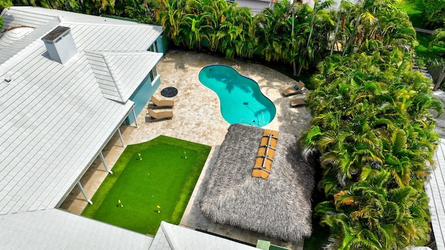 1220 N Swinton Ave, Delray Beach, FL 33444 - aerial view of a pool area