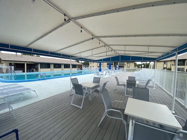 302 Pine Ridge Cir Unit D-1, Greenacres, FL 33463 - wooden deck with outdoor dining space