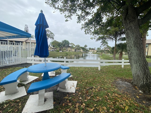 302 Pine Ridge Cir Unit D-1, Greenacres, FL 33463 - view of yard with a water view
