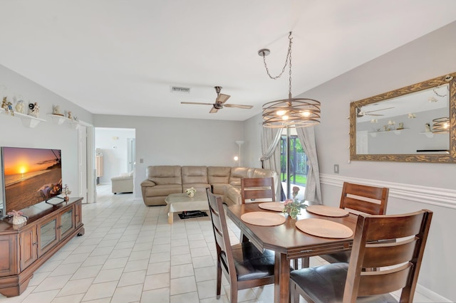3928 Coelebs Ave, Boynton Beach, FL 33436 - dining space featuring a ceiling fan and light tile patterned flooring