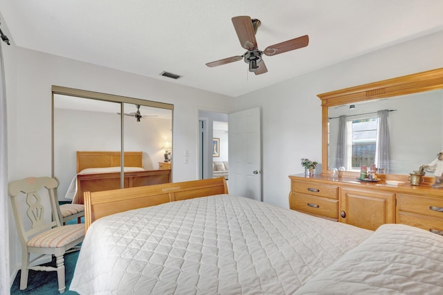3928 Coelebs Ave, Boynton Beach, FL 33436 - carpeted bedroom with a closet and a ceiling fan