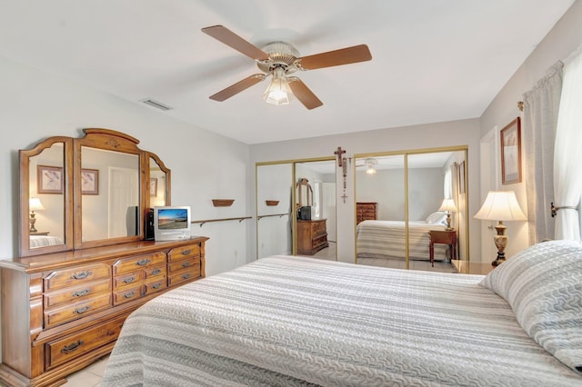 3928 Coelebs Ave, Boynton Beach, FL 33436 - bedroom with two closets and ceiling fan