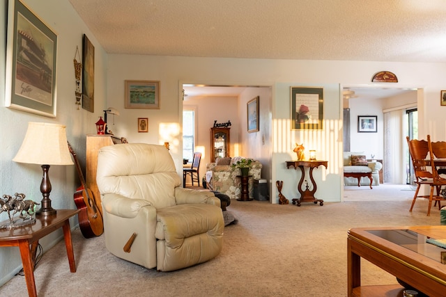 2511 SE Marius St, Port Saint Lucie, FL 34953 - carpeted living area with a textured ceiling