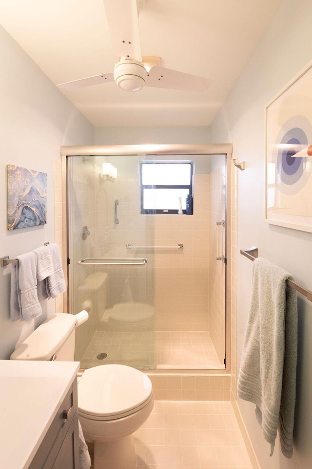4600 Wildwood Tree A Ln Unit A, Boynton Beach, FL 33436 - bathroom with vanity, a stall shower, and toilet