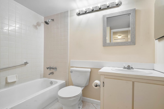 521 Shady Pine Way Unit C2, Greenacres, FL 33415 - bathroom featuring toilet, vanity, tile patterned floors, and shower / bath combination
