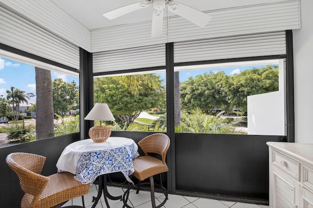 3946 Quail Ridge Dr N, Boynton Beach, FL 33436 - sunroom featuring ceiling fan and healthy amount of natural light