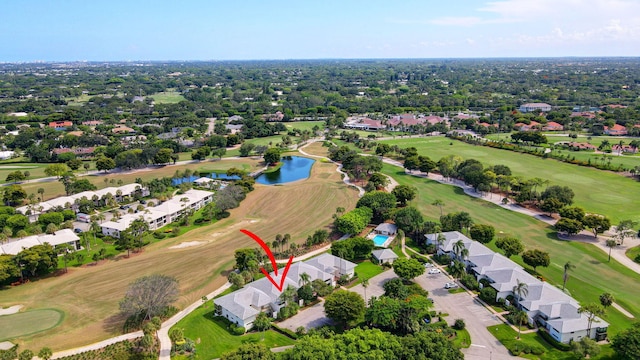 3946 Quail Ridge Dr N, Boynton Beach, FL 33436 - view of property location featuring a nearby body of water, a local golf course, nearby suburban area, and a tree filled landscape