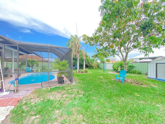 1913 SW Idaho Ln, Port Saint Lucie, FL 34953 - view of yard featuring a lanai