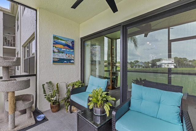 12829 Briarlake Dr Unit 102, Palm Beach Gardens, FL 33418 - sunroom / solarium featuring ceiling fan and plenty of natural light