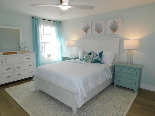 889 SW Balmoral Trce, Stuart, FL 34997 - bedroom featuring wood finished floors and ceiling fan
