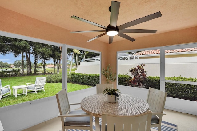 889 SW Balmoral Trce, Stuart, FL 34997 - sunroom with a ceiling fan