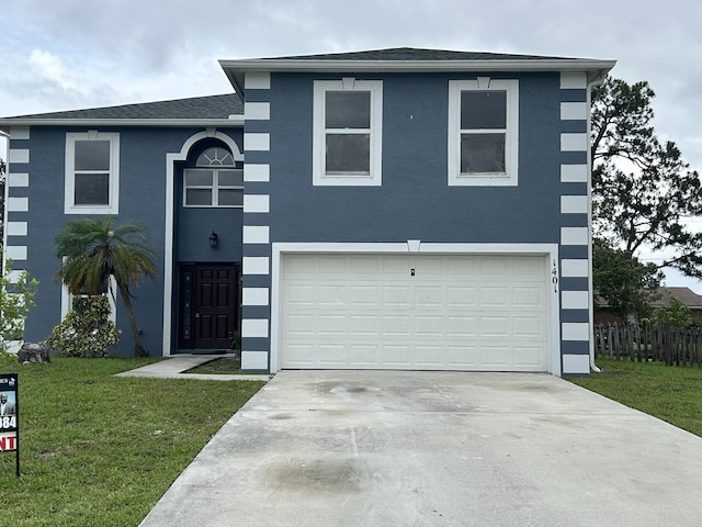 1401 SW Heather St, Port Saint Lucie, FL 34983 - view of front facade with a garage, concrete driveway, and roof with shingles