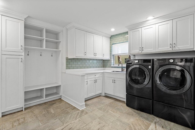 3356 NW 24th Way, Boca Raton, FL 33431 - washroom with washing machine and dryer, cabinet space, and recessed lighting