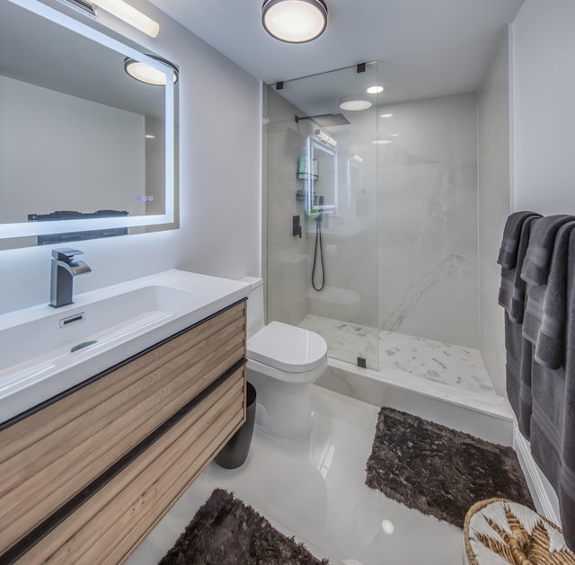 1428 S Lakeside Dr Unit 31, Lake Worth Beach, FL 33460 - full bathroom with toilet, a walk in shower, and vanity