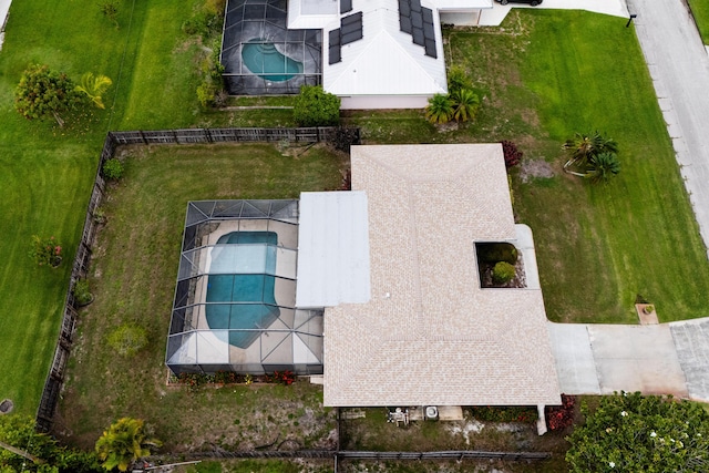 858 SE Roulette Ln, Port Saint Lucie, FL 34983 - view from above of property with a pool area