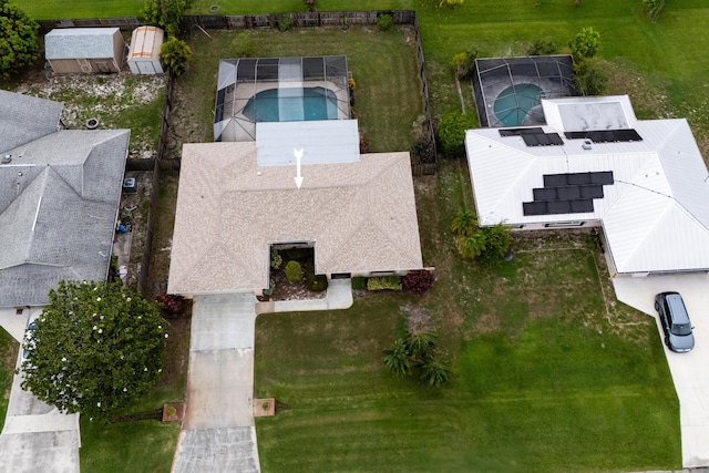858 SE Roulette Ln, Port Saint Lucie, FL 34983 - bird's eye view of a pool area