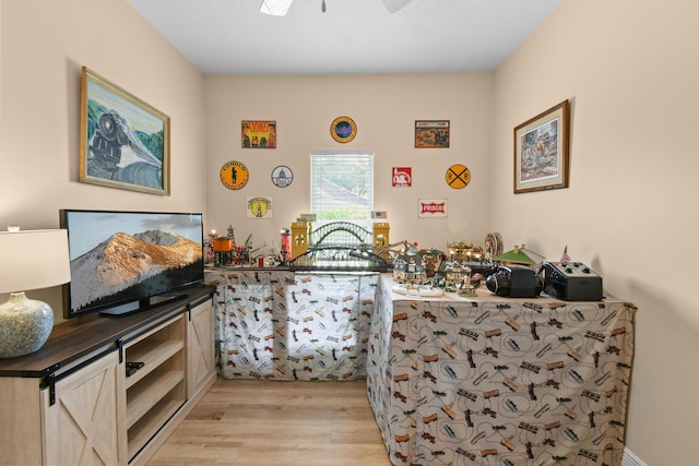 256 Coconut Pt, Jupiter, FL 33458 - interior space with light wood finished floors and ceiling fan