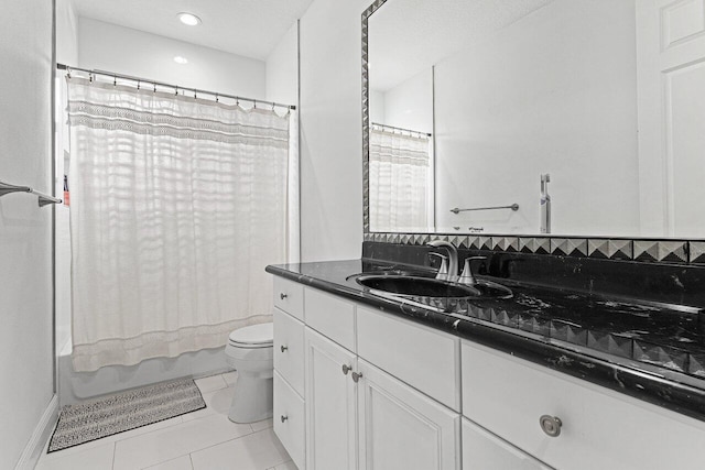 16370 Via Fontana, Delray Beach, FL 33484 - full bath with toilet, vanity, tile patterned flooring, and shower / tub combo
