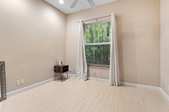 16370 Via Fontana, Delray Beach, FL 33484 - unfurnished room featuring wood finished floors, ceiling fan, and baseboards
