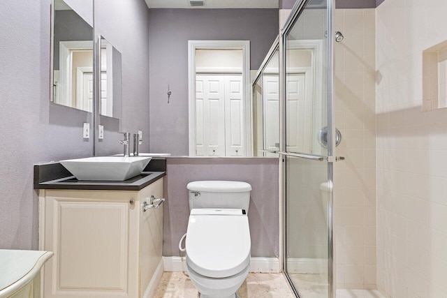 16370 Via Fontana, Delray Beach, FL 33484 - full bath with vanity, a shower stall, and toilet