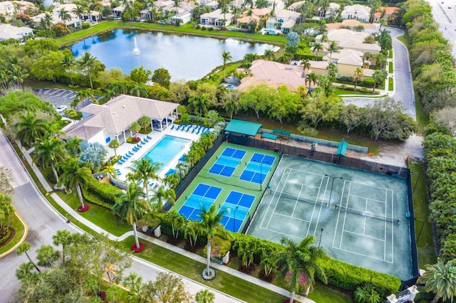 16370 Via Fontana, Delray Beach, FL 33484 - aerial perspective of suburban area featuring a pool and a large body of water