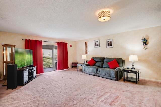 3154 Via Poinciana Unit 409, Lake Worth, FL 33467 - living area with a textured ceiling and carpet flooring