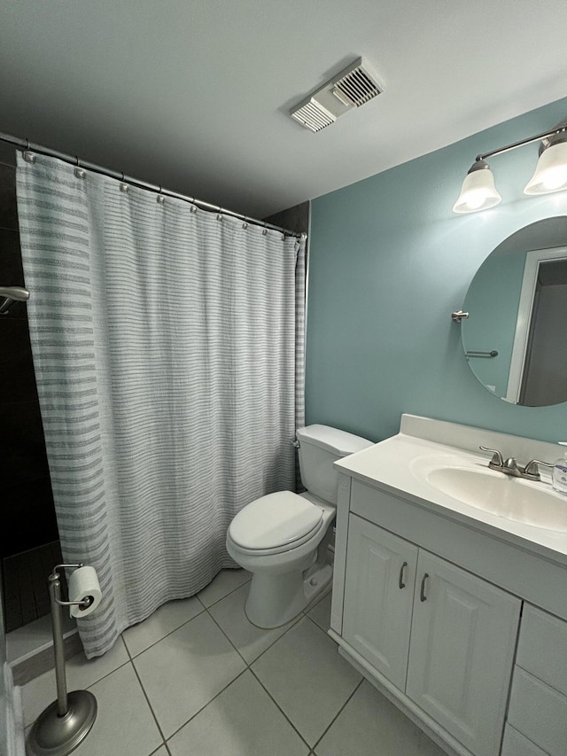 2895 SW 22nd Ave Unit 2060, Delray Beach, FL 33445 - bathroom with vanity, tile patterned floors, and a shower with curtain