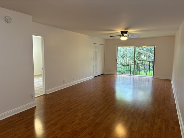 2895 SW 22nd Ave Unit 2060, Delray Beach, FL 33445 - unfurnished room with ceiling fan, dark wood-style floors, and a smoke detector
