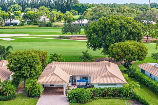 4483 Meadowlark Ln, Boynton Beach, FL 33436 - aerial view of property and surrounding area with a local golf course and a tree filled landscape