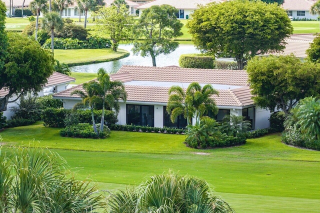 4483 Meadowlark Ln, Boynton Beach, FL 33436 - view of home's community with a water view and a lawn