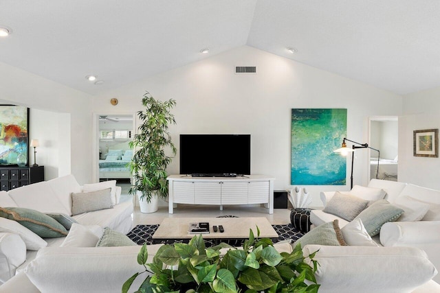 4483 Meadowlark Ln, Boynton Beach, FL 33436 - living room with vaulted ceiling and recessed lighting