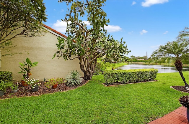 6095 Floral Lakes Dr, Delray Beach, FL 33484 - view of grassy yard featuring a water view