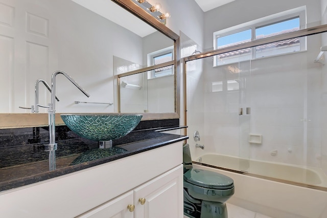 9066 Bay Harbour Cir, West Palm Beach, FL 33411 - full bath with vanity, toilet, and enclosed tub / shower combo