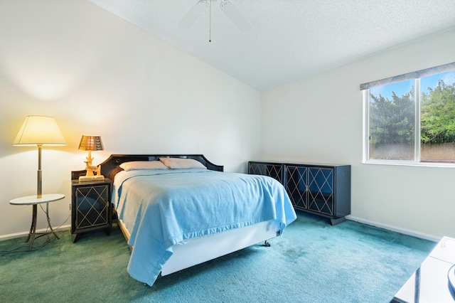 9165 Vineland Ct Unit B, Boca Raton, FL 33496 - bedroom featuring carpet flooring, vaulted ceiling, and ceiling fan