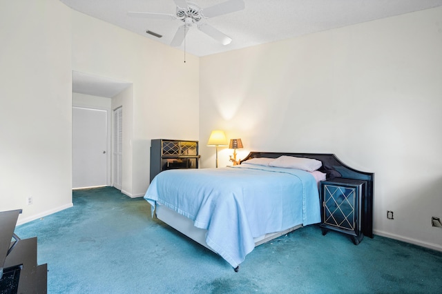9165 Vineland Ct Unit B, Boca Raton, FL 33496 - carpeted bedroom featuring a ceiling fan and a closet