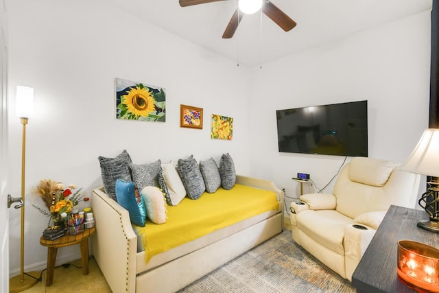 2916 Tuscany Ct Unit 104, Palm Beach Gardens, FL 33410 - living room featuring ceiling fan and baseboards