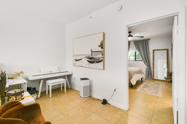 2916 Tuscany Ct Unit 104, Palm Beach Gardens, FL 33410 - tiled office with baseboards and ceiling fan