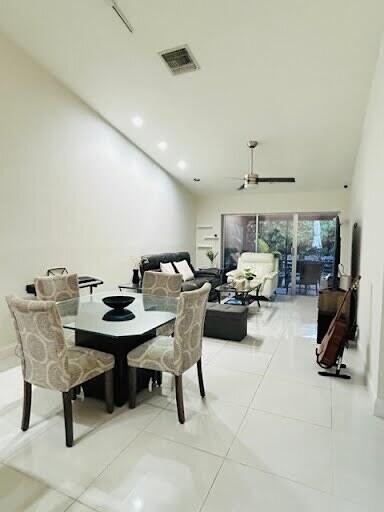 7624 Pinewalk Dr S Unit 147, Margate, FL 33063 - tiled dining space featuring ceiling fan