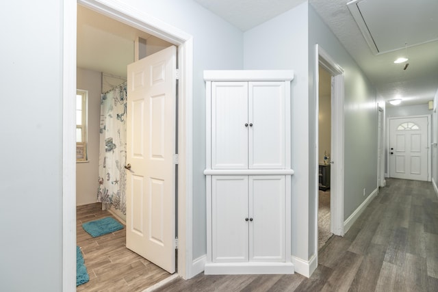 17069 81st Ln N, Loxahatchee, FL 33470 - corridor with attic access, wood finished floors, baseboards, and recessed lighting