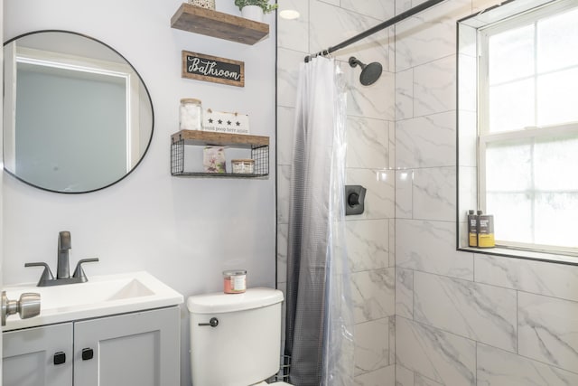 17069 81st Ln N, Loxahatchee, FL 33470 - bathroom with toilet, vanity, and tiled shower