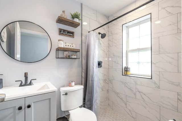 17069 81st Ln N, Loxahatchee, FL 33470 - bathroom with vanity, toilet, and a tile shower