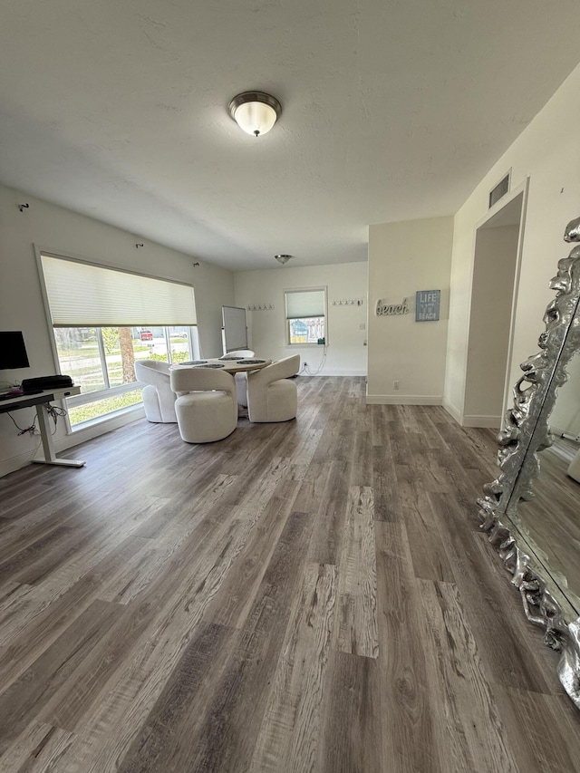 408 S 9th St, Lantana, FL 33462 - living area with wood finished floors, an office area, and baseboards
